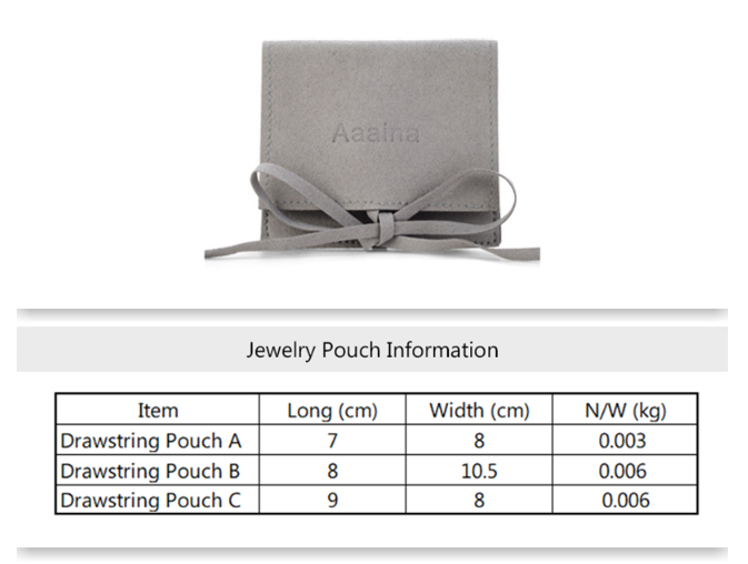 microfiber velvet drawstring suede bag for necklace