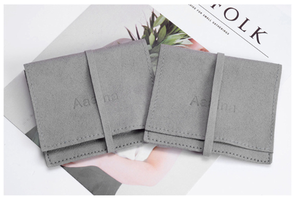 microfiber velvet drawstring suede bag for necklace