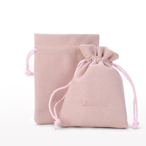 customized logo silk satin drawstring velvet pouch bags