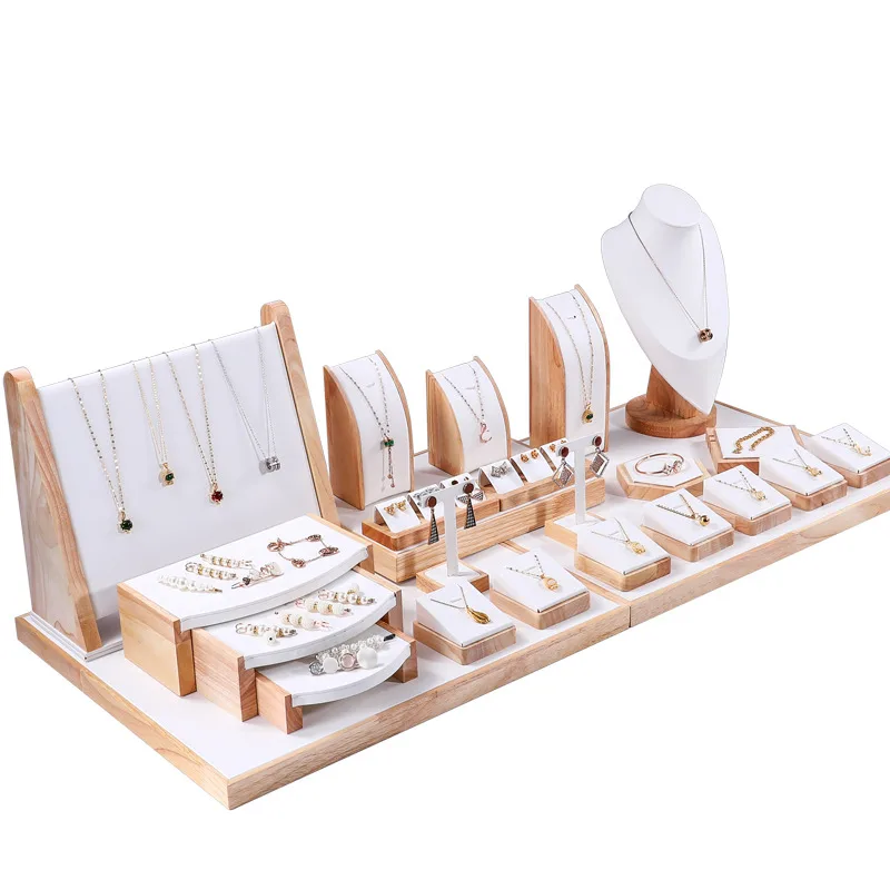 microfiber and wooden display set