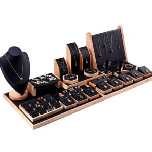 wooden jewelry display set