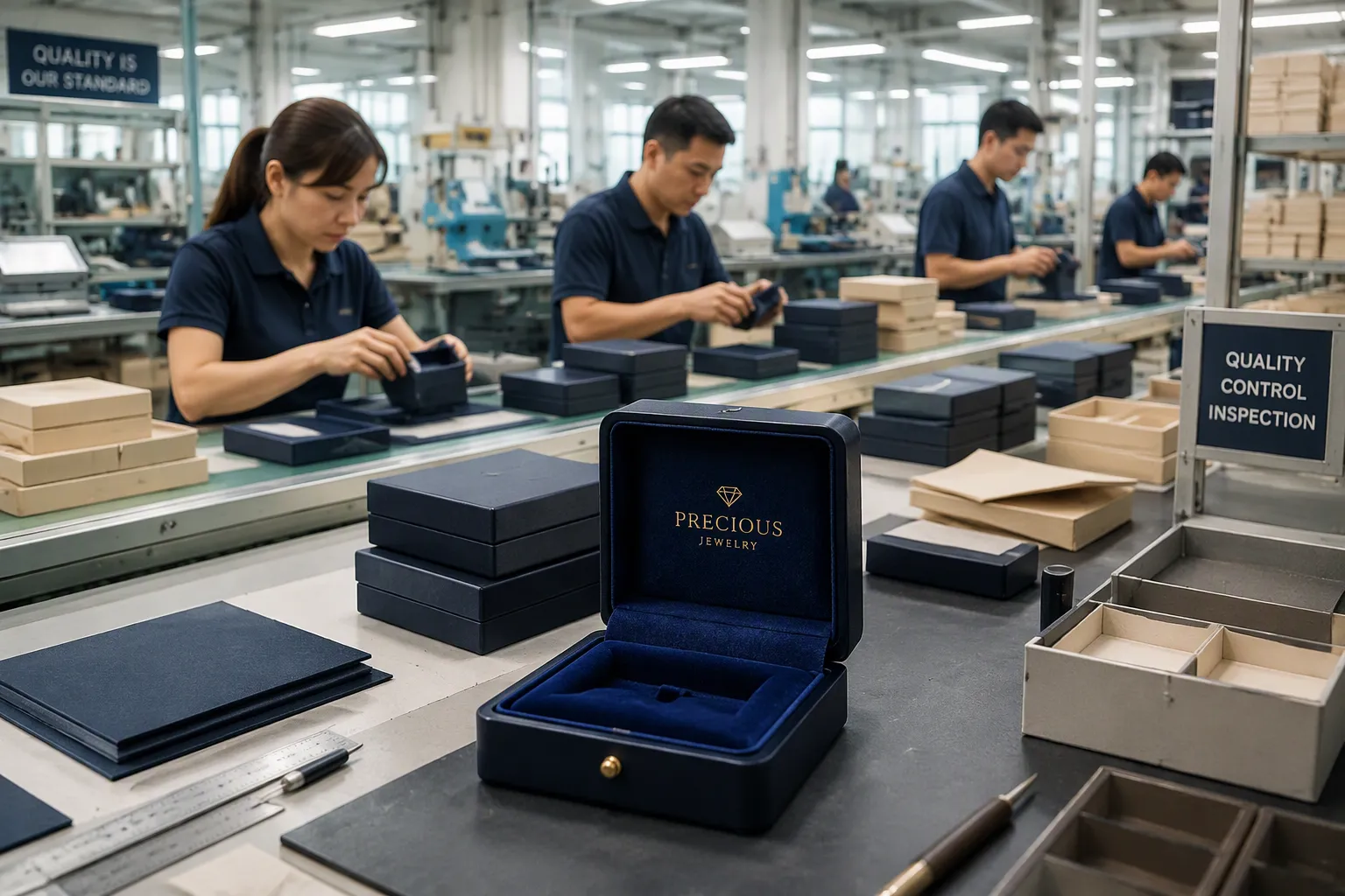 What are the typical factory MOQs for rigid custom jewelry boxes runs?